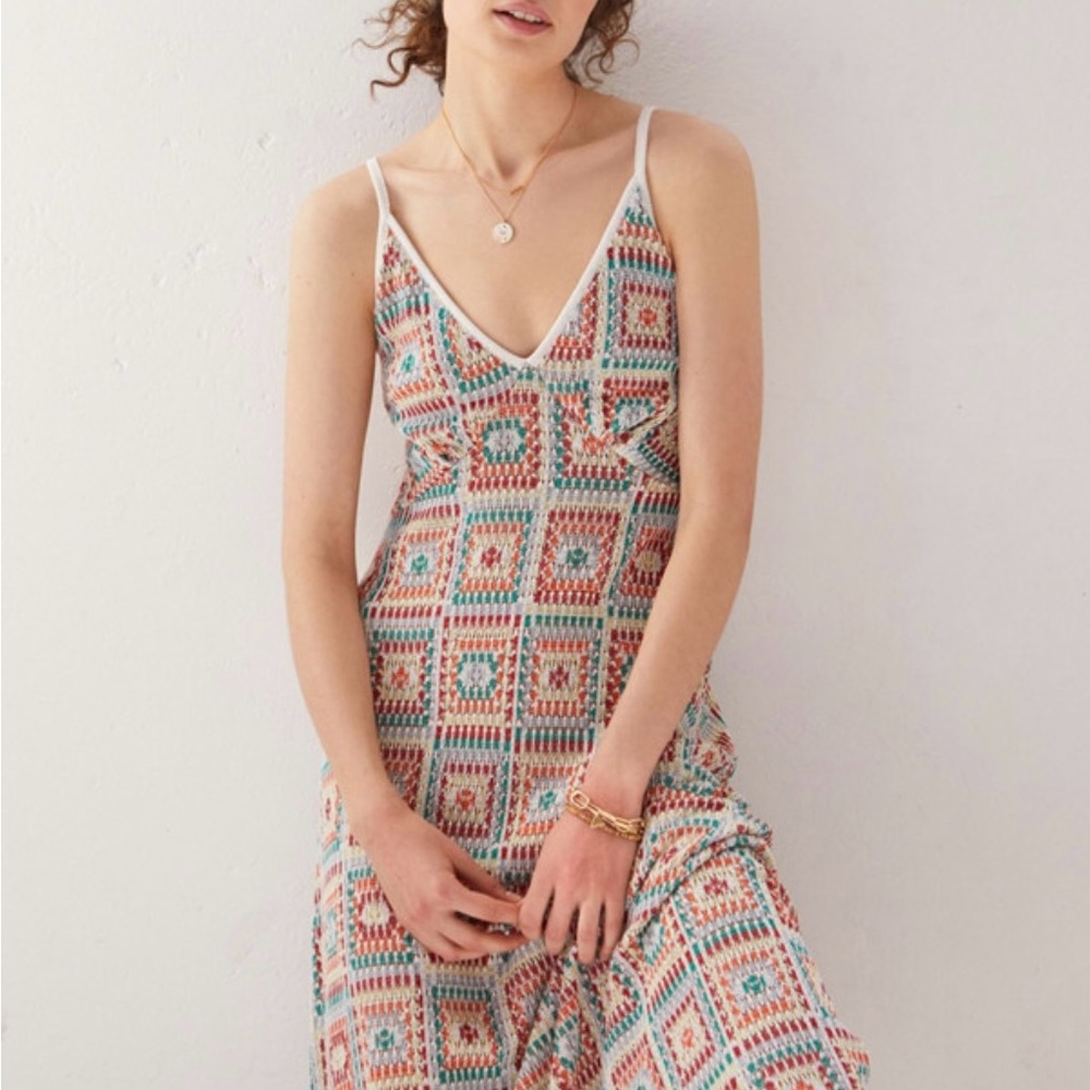 Cecilia Prado Anthropologie Crochet Knit Cottage Boho Dress